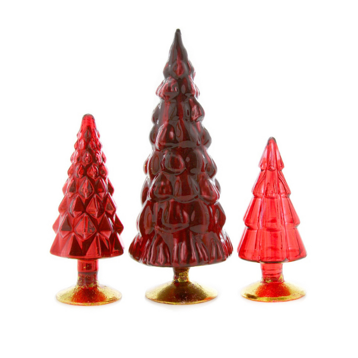 Petite Glass Tree Set - Red