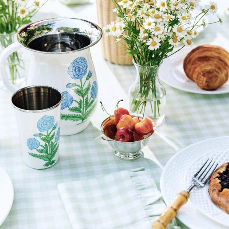 Blue Poppy Enamelware Pitcher