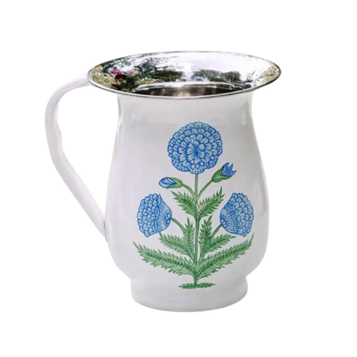 Blue Poppy Enamelware Pitcher