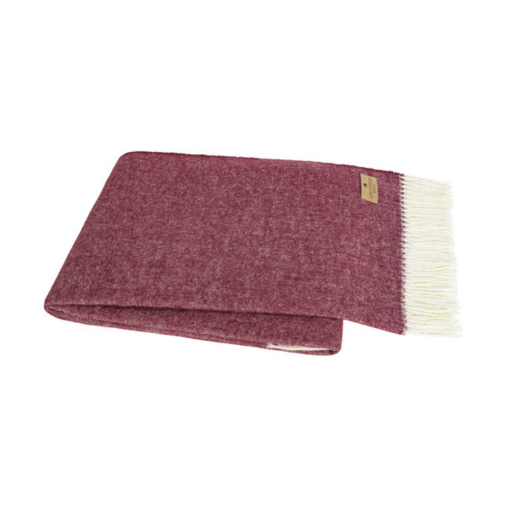 Cranberry Italian Herringbone Throw