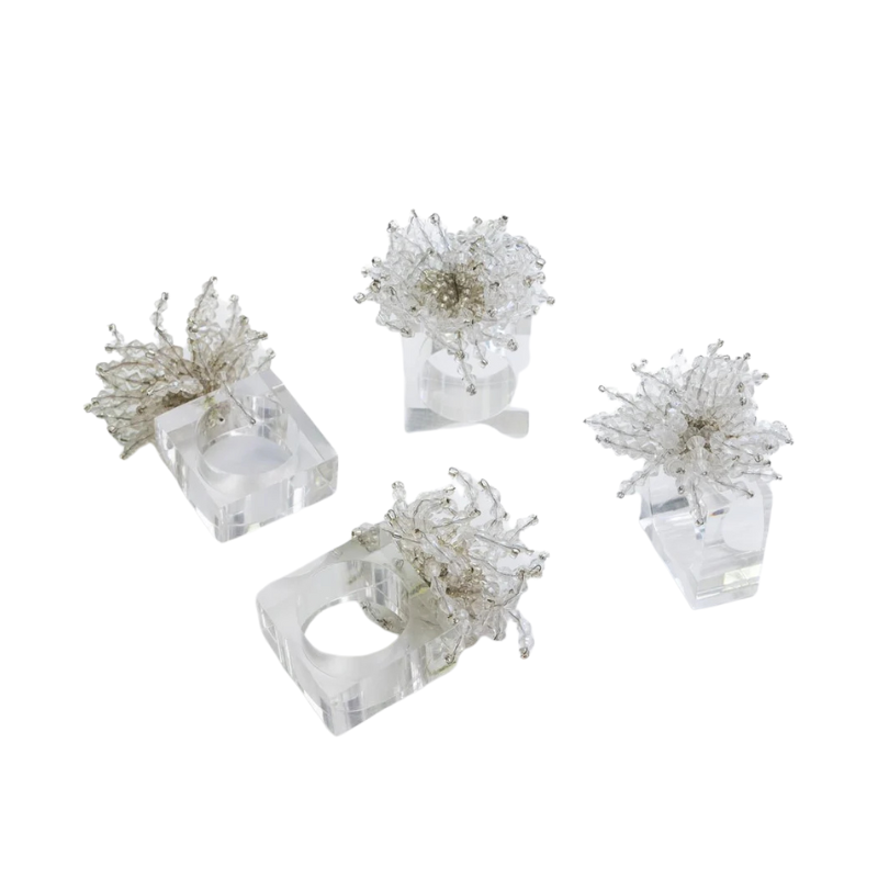 Clear Acrylic Beaded Napkin Rings – Hummingbird Home & Co.