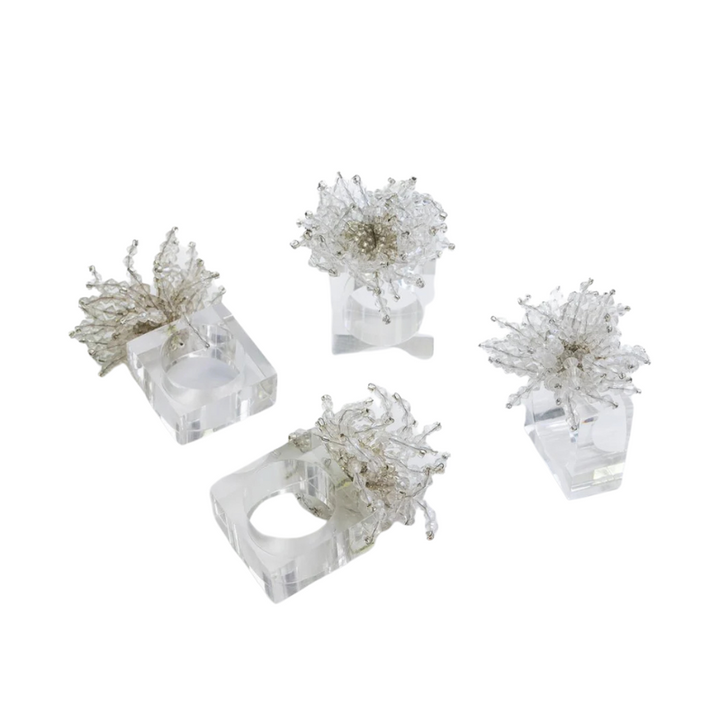 Clear Acrylic Beaded Napkin Rings