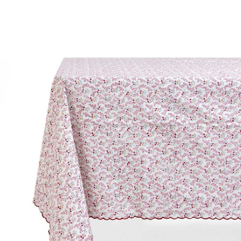 Little Flower Tablecloth - Maroon