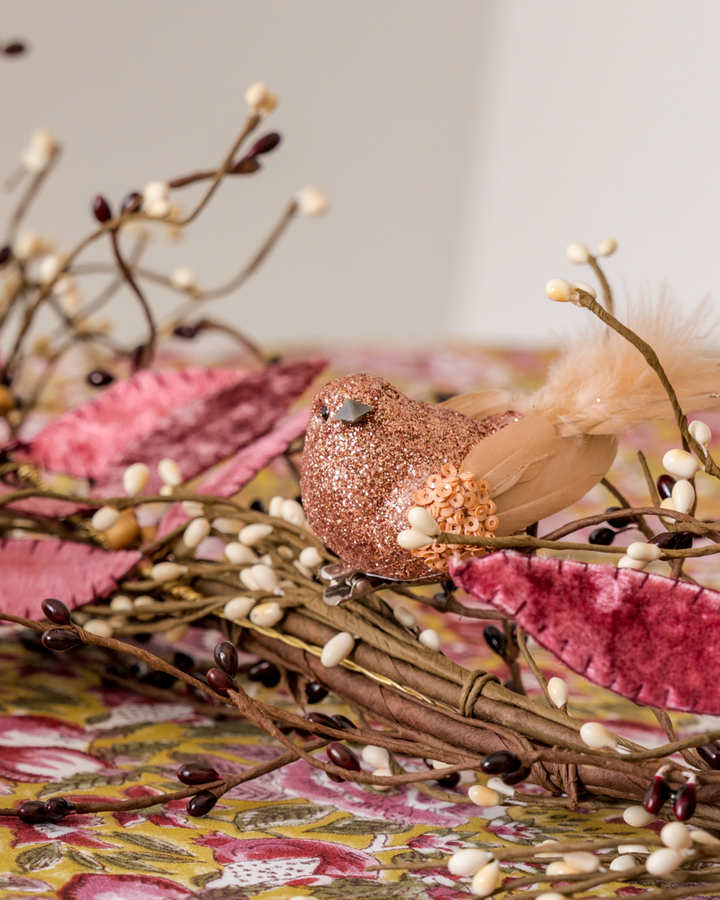 Blush Birds Ornament Set