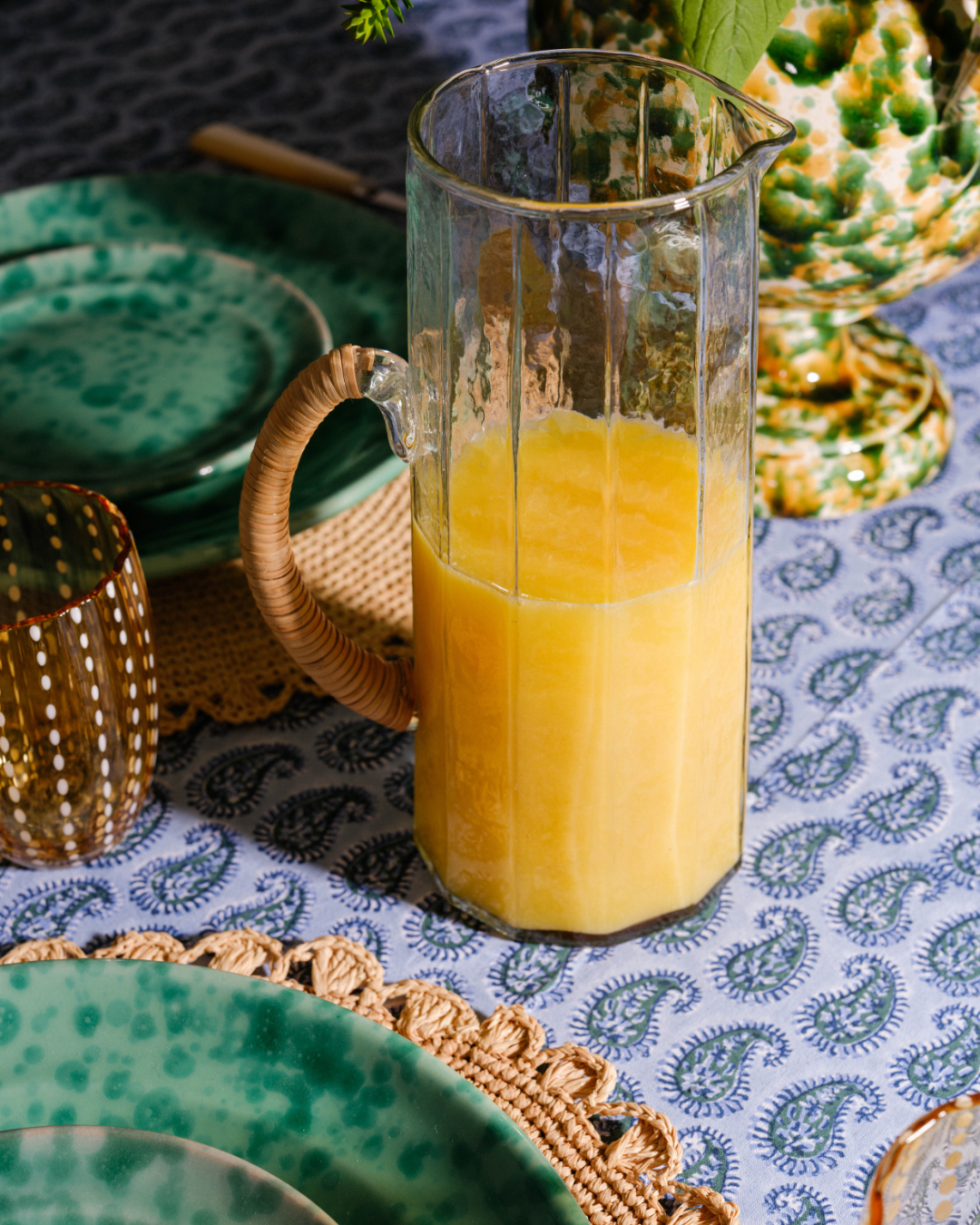 Hammered Glass Pitcher - Clear