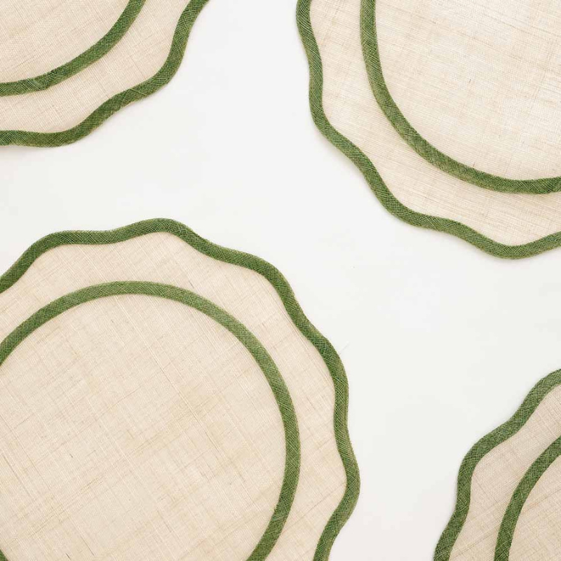 Scalloped Placemats - Green