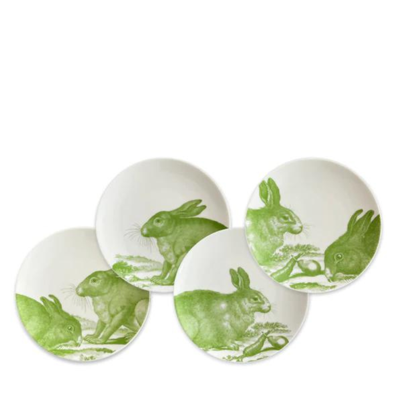 Green Bunnies Canapé Plate Set