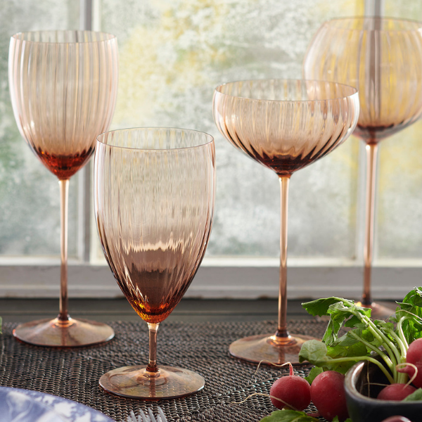 Amber Red Wine Glasses