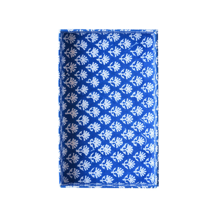 Block Print Tray - Blue/White