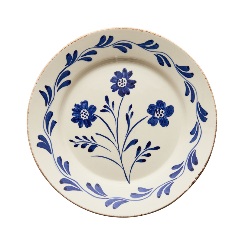 Floral Vine Dinner Plates - Blue
