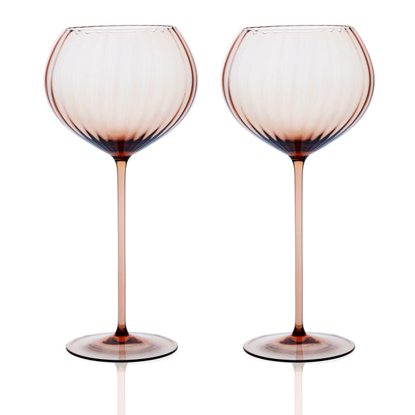 Amber Red Wine Glasses