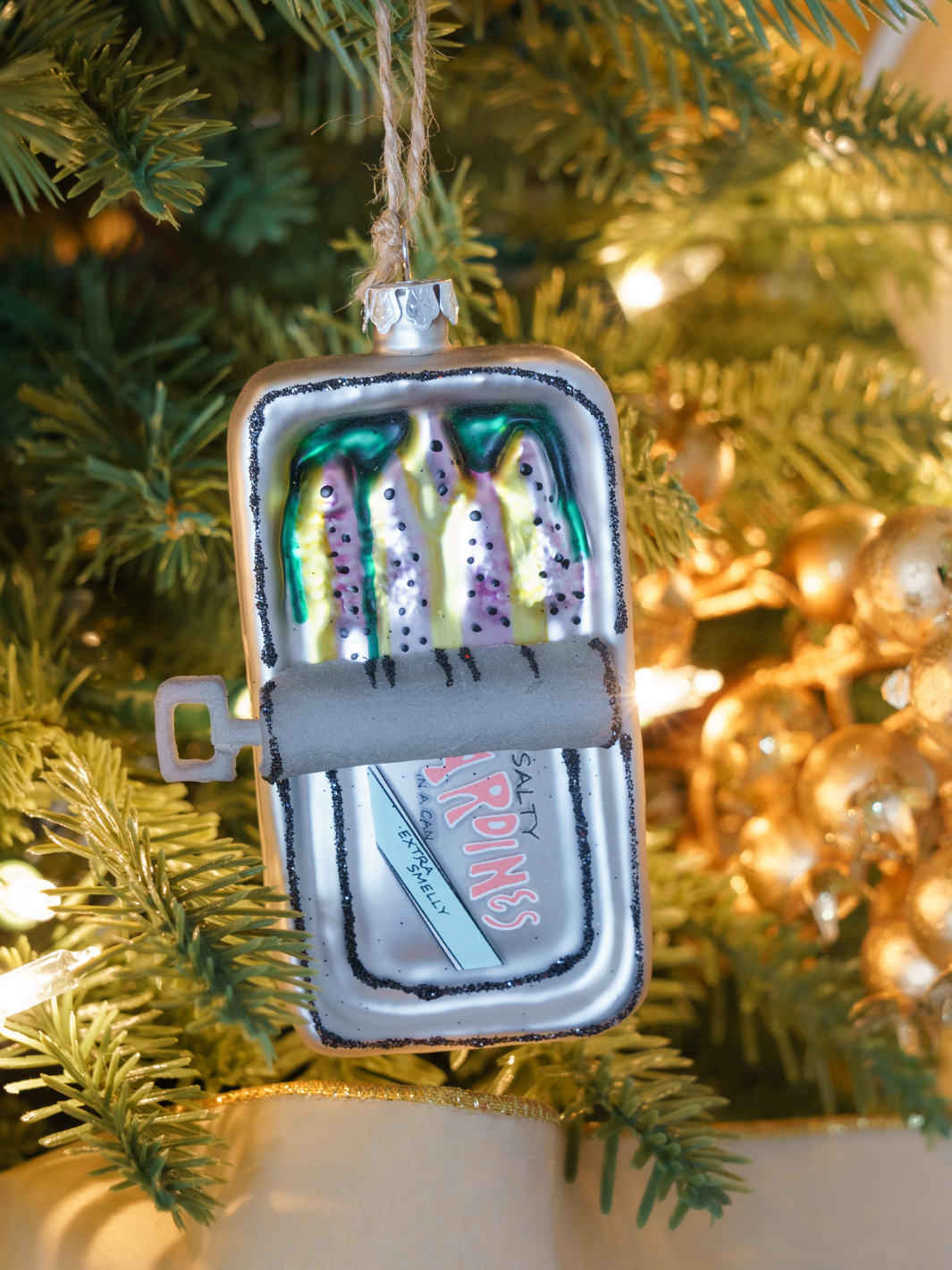Glittered Sardines Ornament