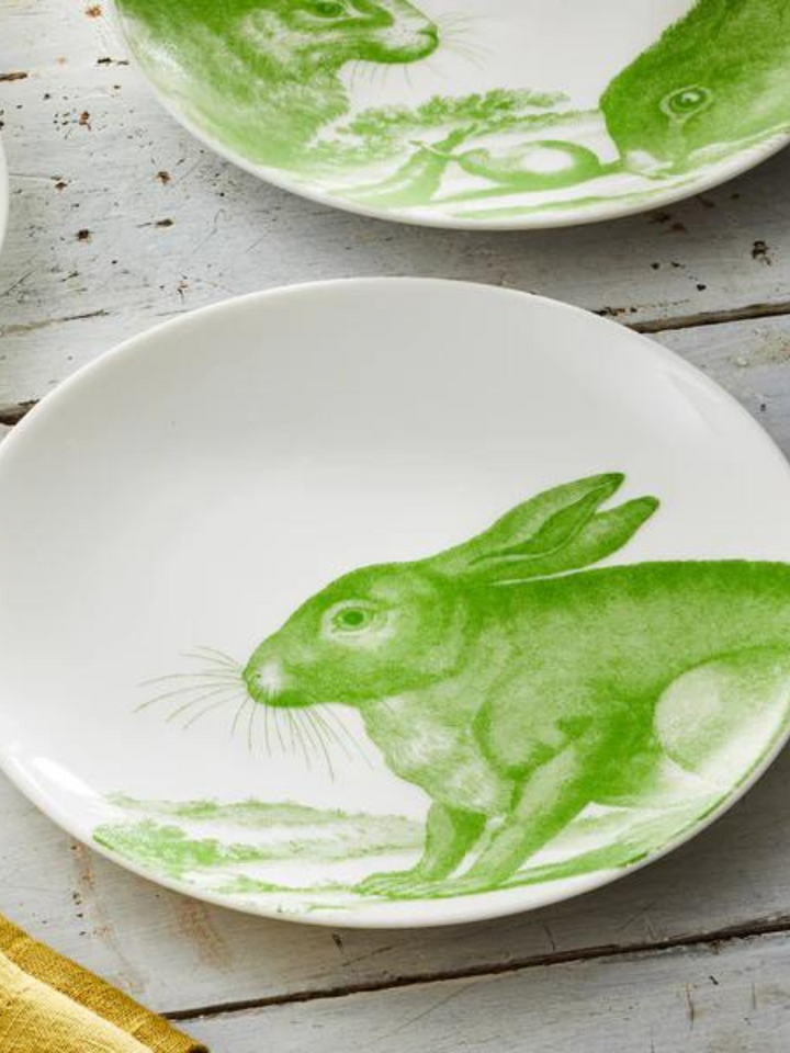 Green Bunnies Canapé Plate Set