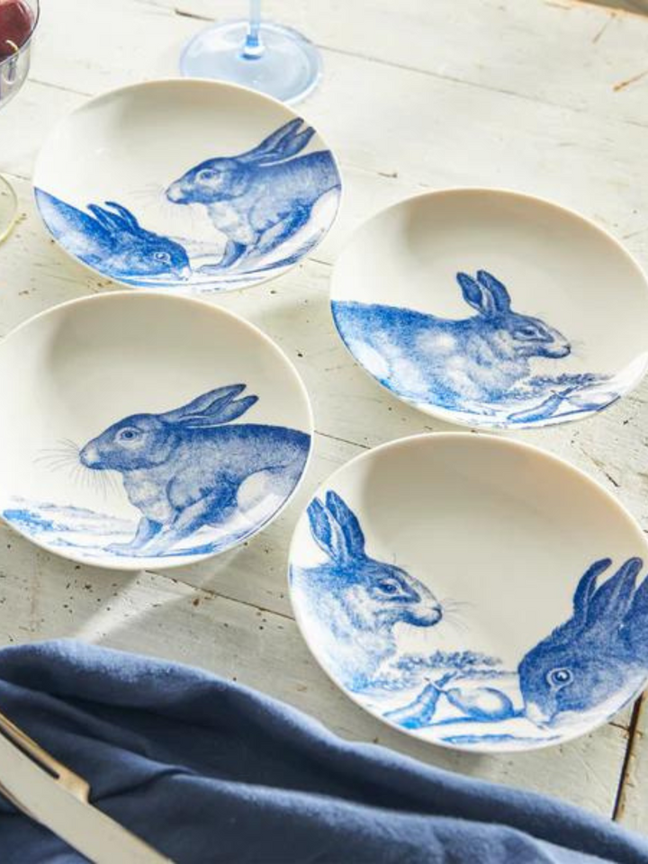 Blue Bunnies Canapé Plate Set